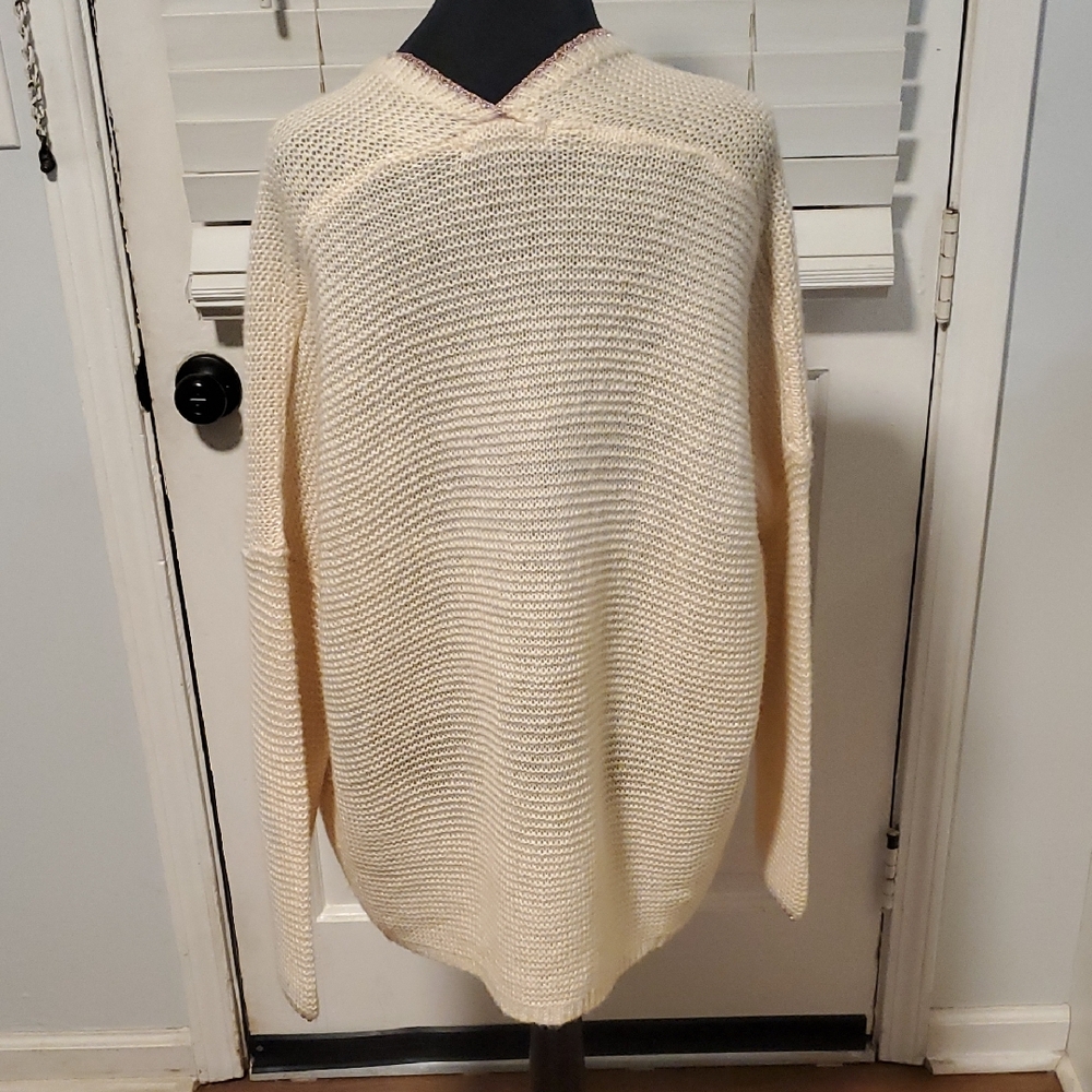 Chic Cream Open-Front Cardigan - Picture 8 of 10